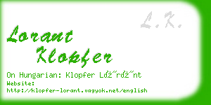 lorant klopfer business card